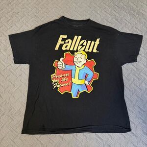 Fallout Vault Boy black Video game TV promo Tee Big print Graphic Size XL